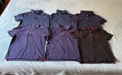 Set of 6 navy blue boys school uniform polo shirts size 4/5