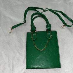 Green Purse Bag Removable Shoulder Strap Women B099