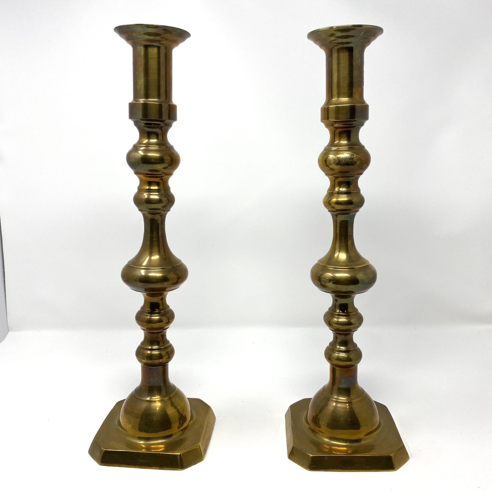  Vintage solid brass candlesticks  15.5” Tall