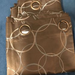 BROWN 84” BLACKOUT CURTAINS with Grommets.