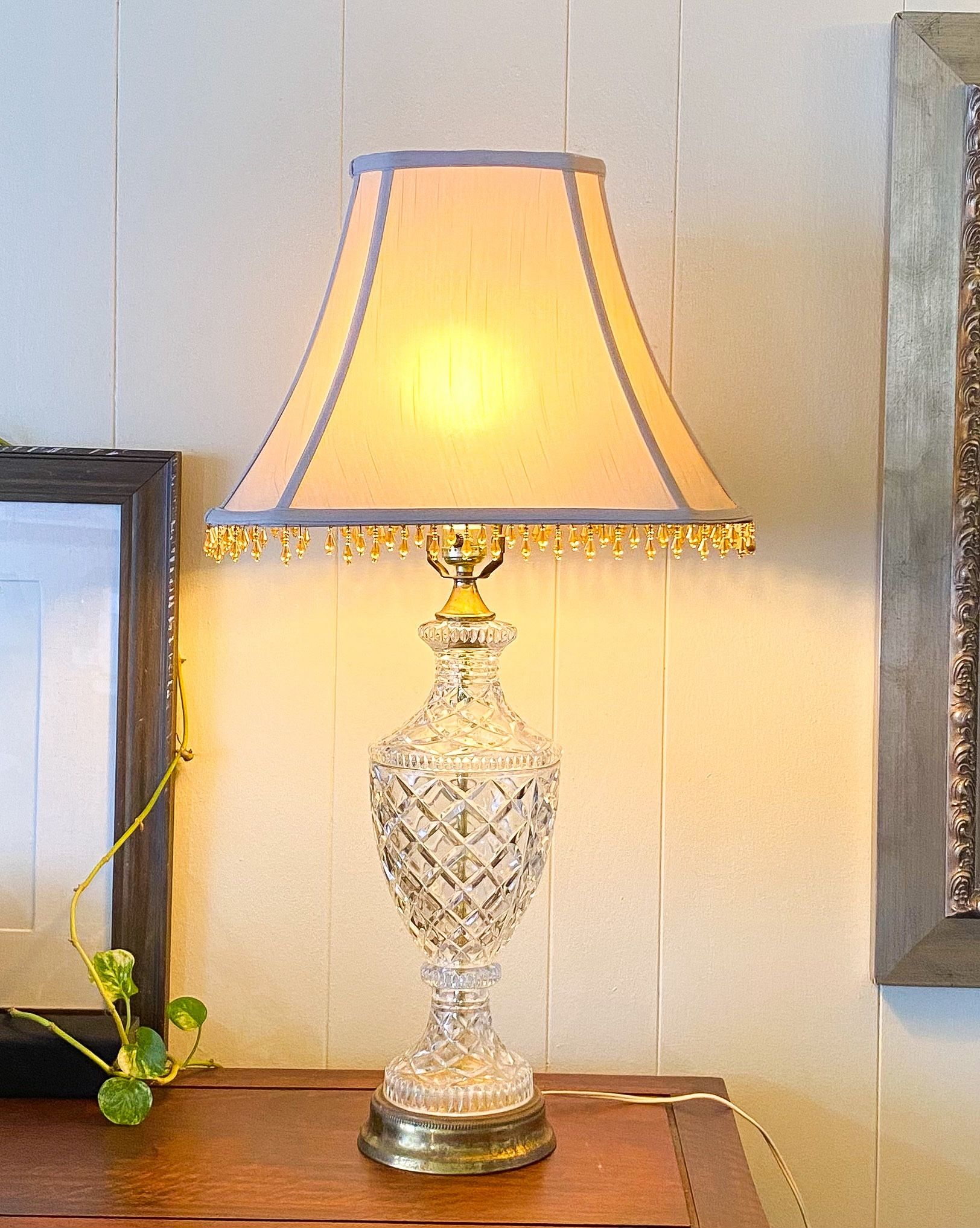 #Vintage Cut Crystal Table Lamp