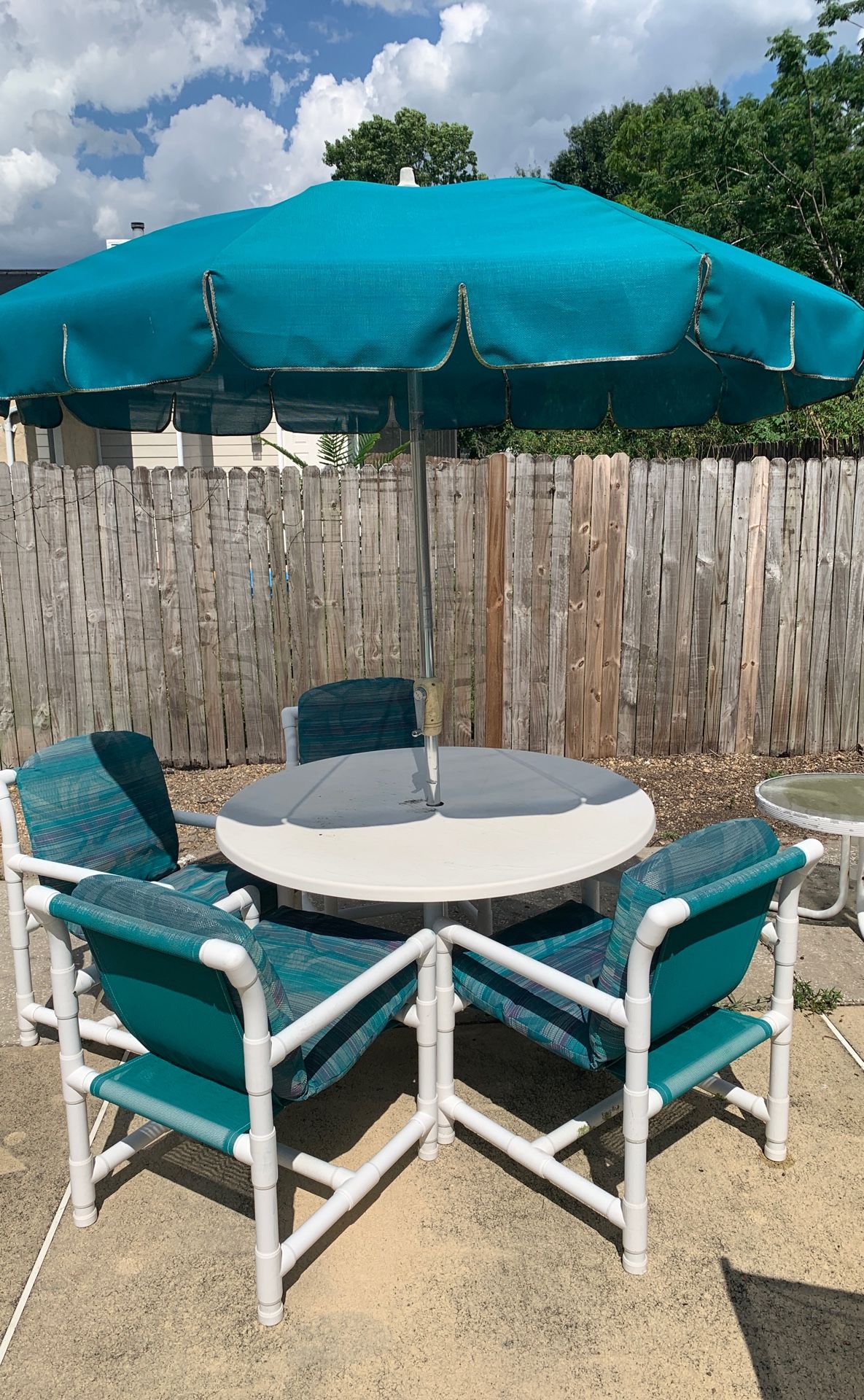 PVC Patio Furniture with Umbrella