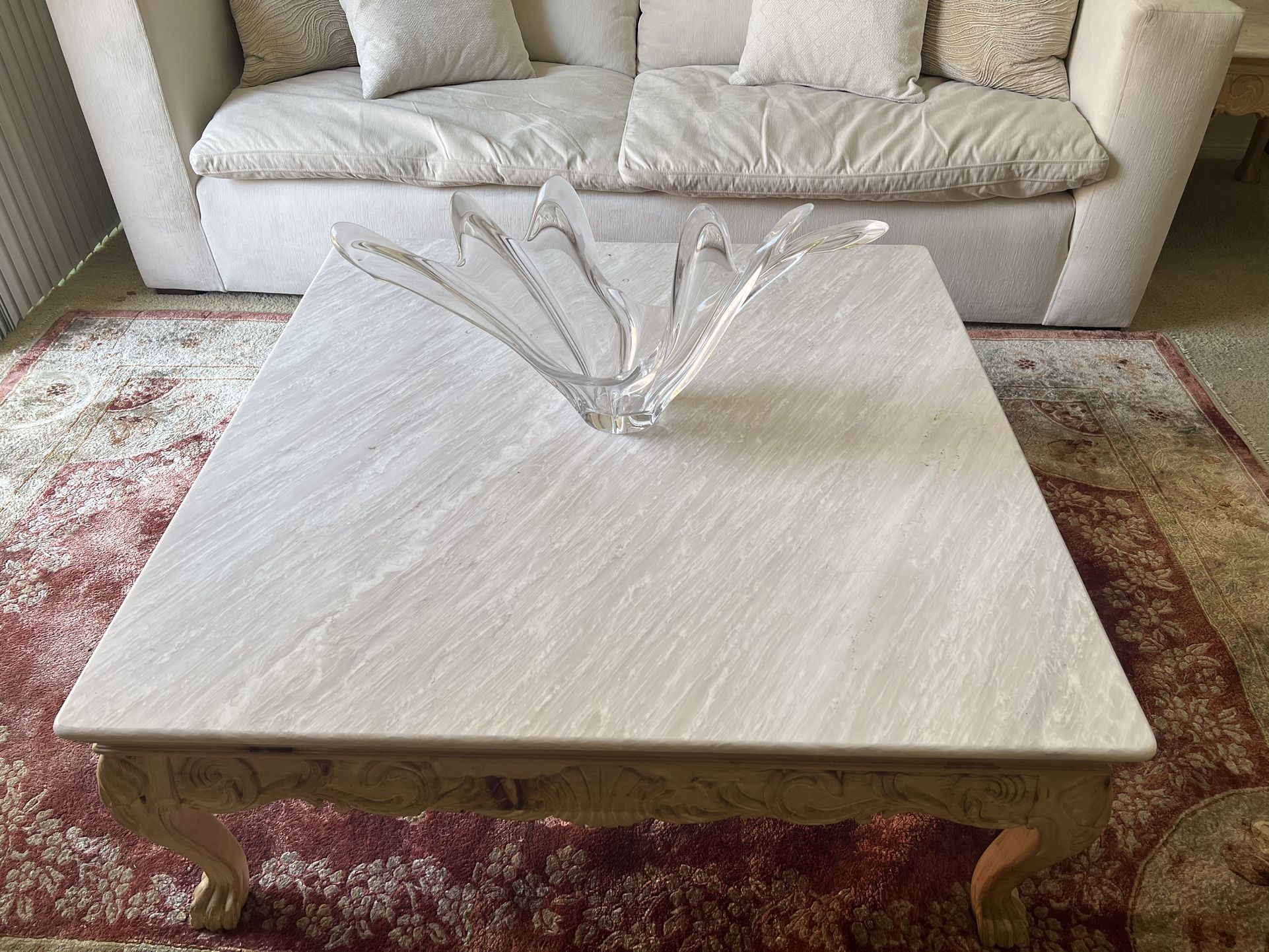Matching Marvel Top Coffee Table And End Table