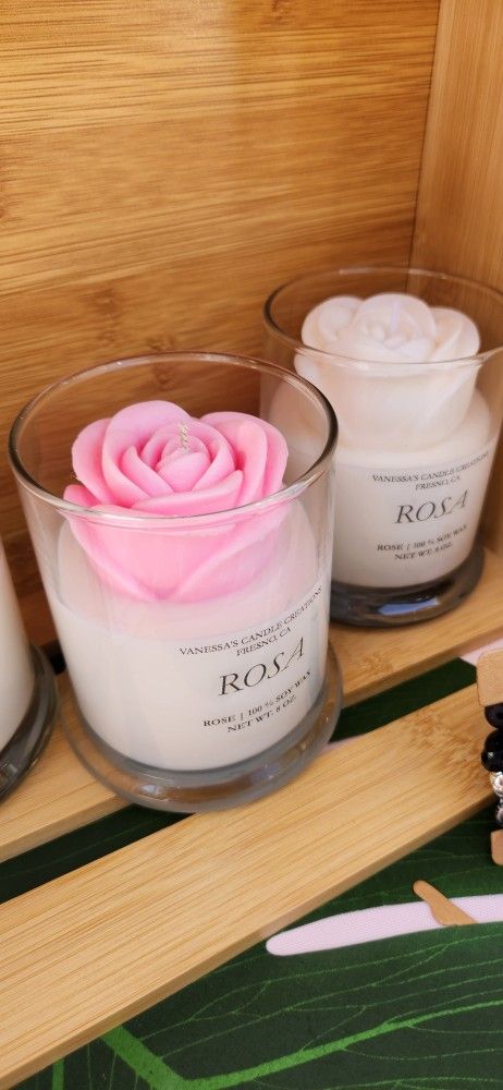 Rose Candles Soy Wax Natural Gifts Home Decors