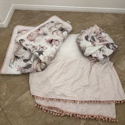 🎀 Baby Girl Crib Bedding - Lamb & Ivy