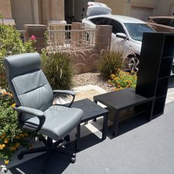 Free Bookshelf, Coffee Table, End Table, and Office Chair
