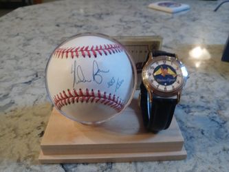 Limited Edition Nolan Ryan Watch & Signed Baseball!