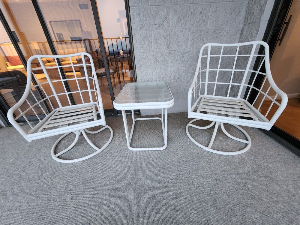 Winston Patio Set with full cushions- blue