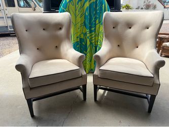 Two White Accent Chairs