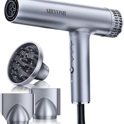 Hair Dryer, Professional Brushless Motor Ionic Hair Blow Dryer with Diffuser, Magnetic Nozzles, 0.83Pound, 2000W, 60dB, 3 Heat Settings & 3 Speed & Co