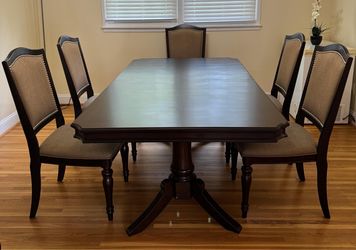 Dining table with six chairs