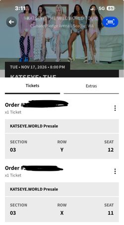2 Katseye tickets $250 each
