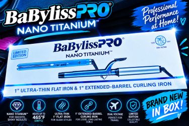 BaBylissPRO Nano Titanium Flat Iron & Curling Iron Set