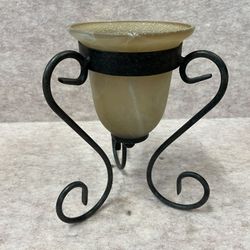 Metal Art Scroll Candleholder 