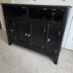 TV STAND WOOD CABINET - BLACK - VGC