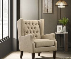 ✅ Linen Button Tufted Wingback Chair Accent Chair Modern Contemporary Stylish Button Tufting Seat Back (in Store Item