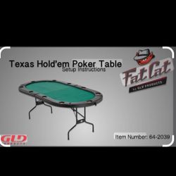 Fat Cat Folding Texas Hold'Em Playing and Poker Table