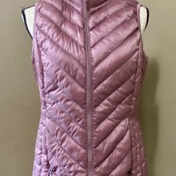 32 Degrees Heat Women's S Zip Up Puffer Vest Purple Lightweight Packable Soft