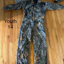 Youth 14 Camouflage Hunting Coveralls 