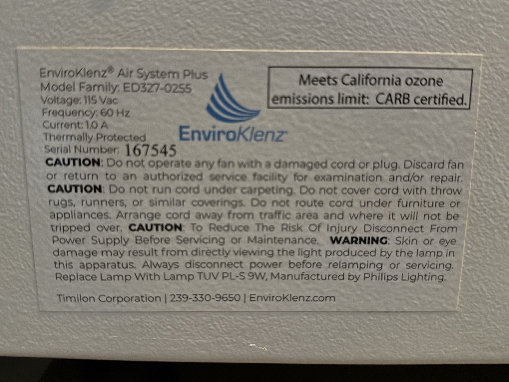 Enviroklenz HEPA&UV Air Purifier