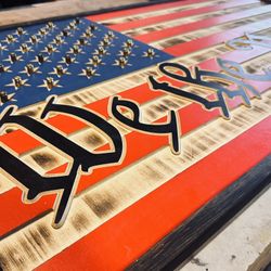 Custom Flag Challenge Coin Display Using Spent Brass