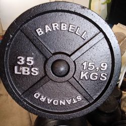 Pair Of 35 Lb Standard Brand Olympic Weight Plates 70 Lb Total Brand New