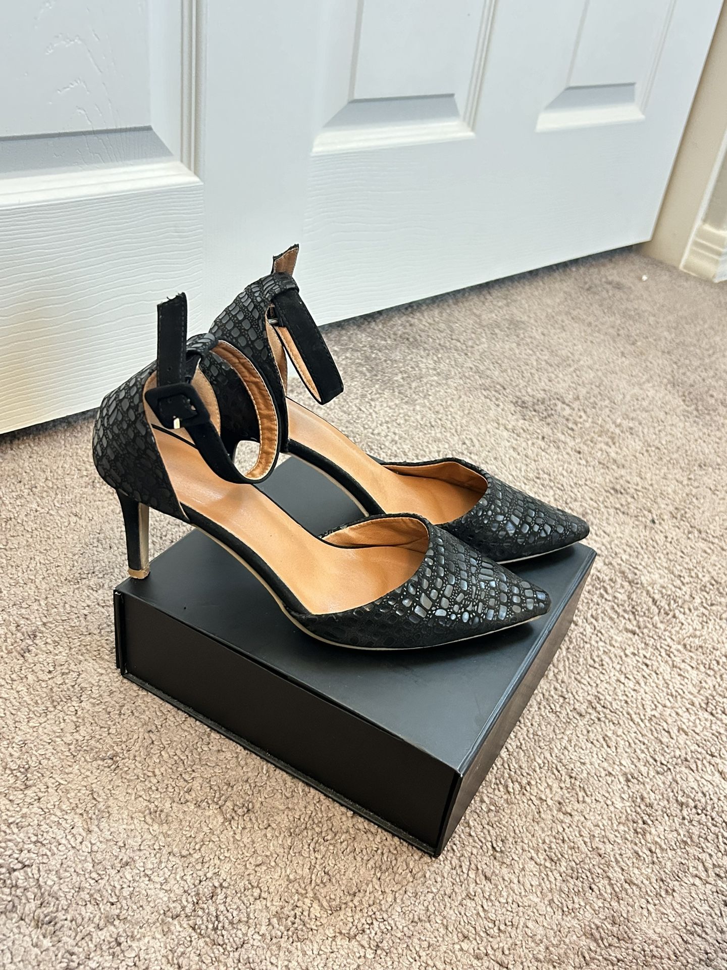Black Heels With Strap