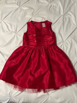 Girls Red Sequin Holiday Dress