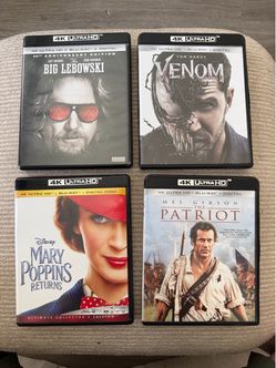 Lot of 10 4K Ultra HD Blu-ray Movies