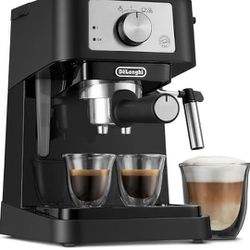 De'Longhi Stilosa Manual Espresso Machine, Latte & Cappuccino Maker, 15 Bar Pump Pressure + Milk Frother Steam Wand