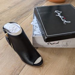 Brand New Black Peep Toe Booties - Size 6