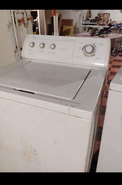 AMANA ELECTRIC DRYER$100 WHIRLPOOL DIRECT DRIVE WASHER $150  $205 FOR THE PAIR.