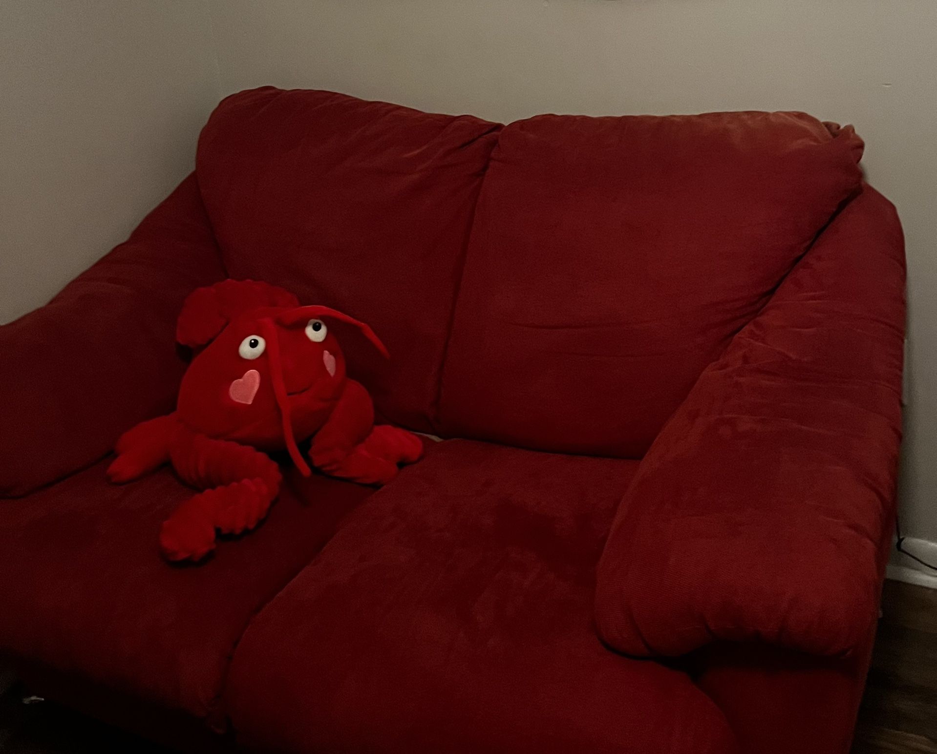 Small red loveseat