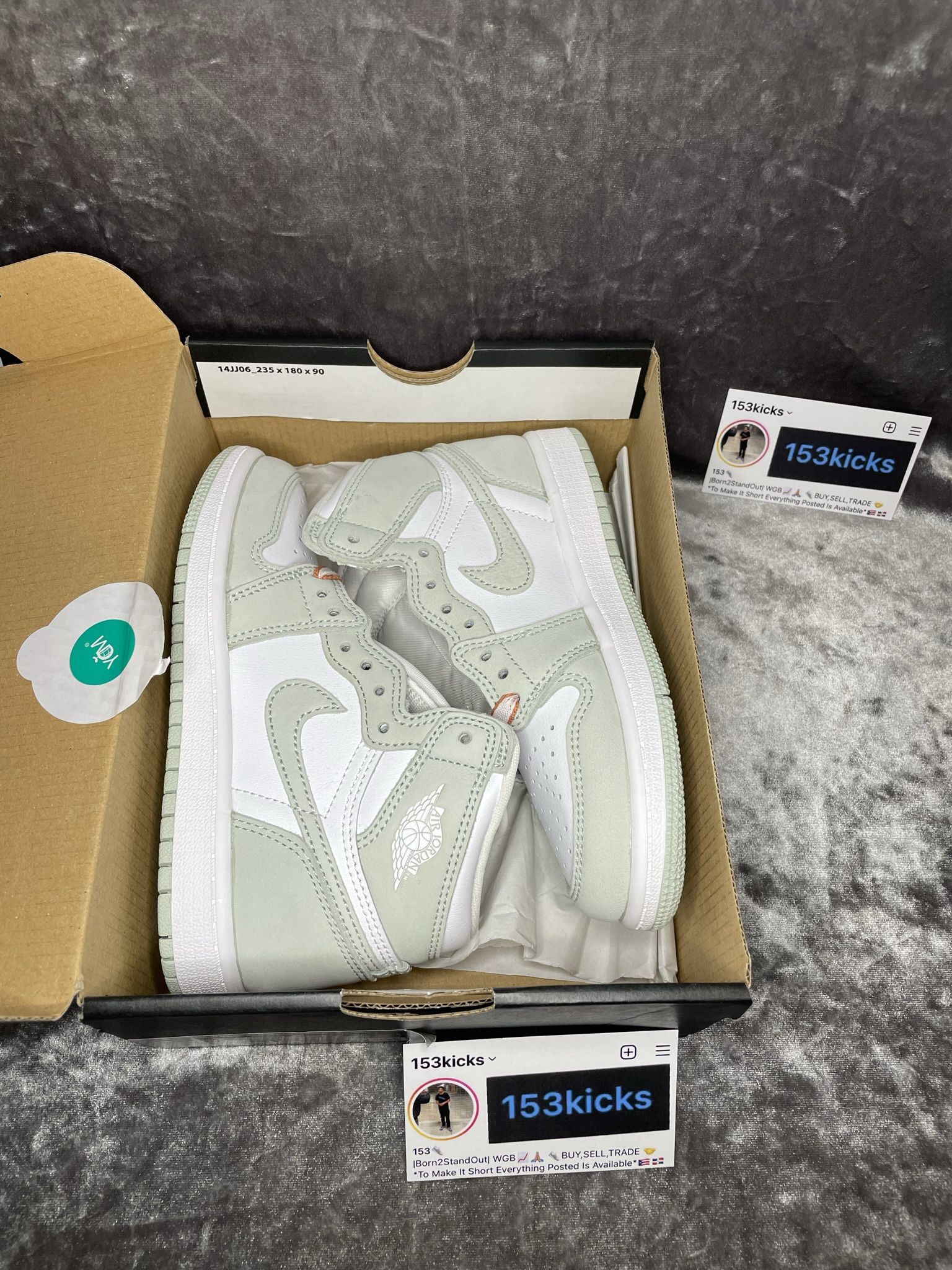 Nike Retro Air Jordan Seafoam 1s Size 13c Asking 120$ Brand New 100% Authentic 153Kicks On Instagram!!