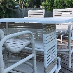 PVC Bar And 4 Bar stools