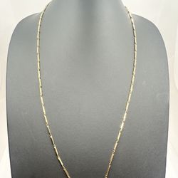 18kt Yellow Gold Filled Vintage Stainless Steel Elegant Barleycorn Chain 30 Inches Classy Lobster Clasp 