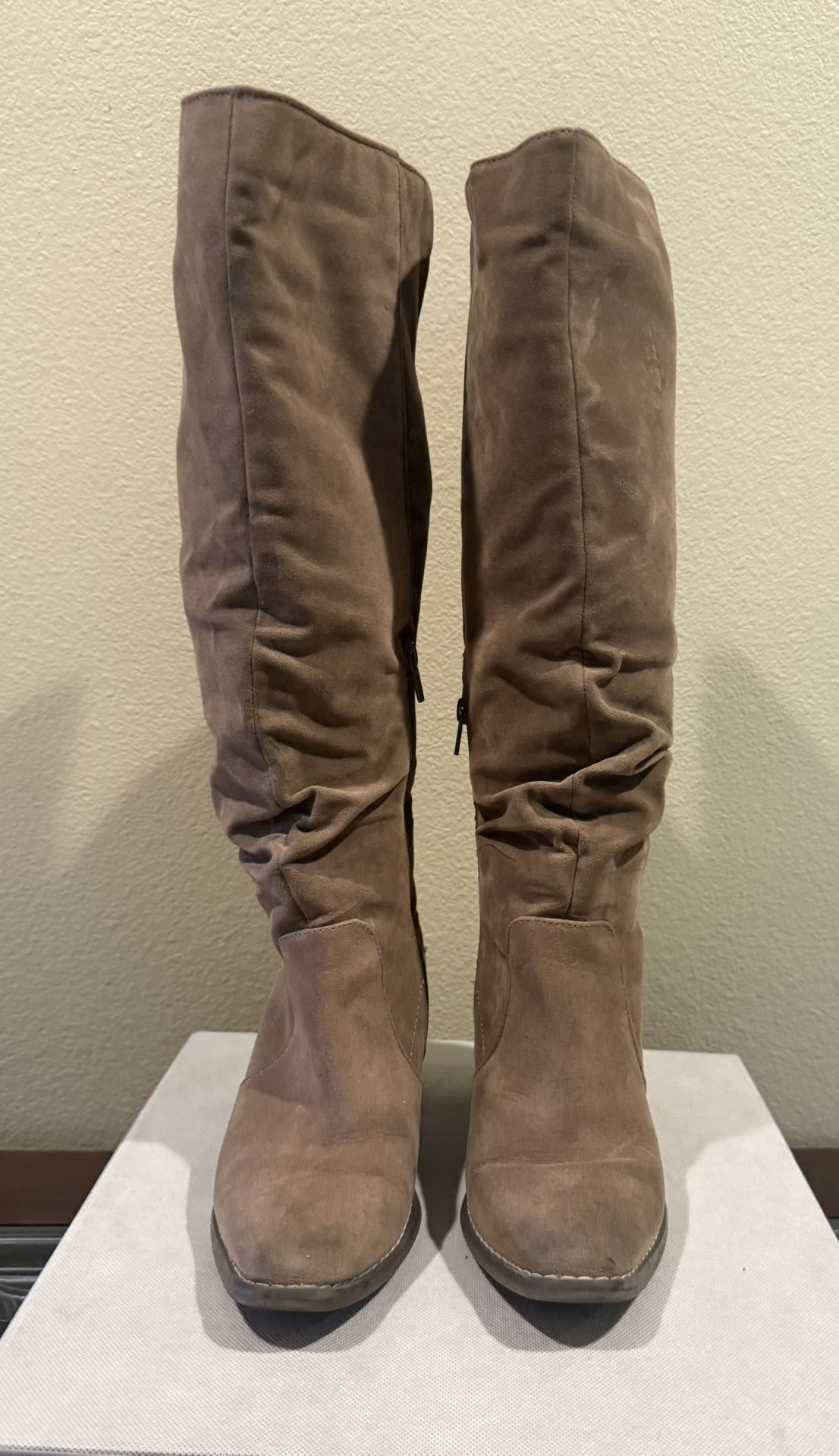 Universal Thread Tall Knee High Boots Faux Suede Brown