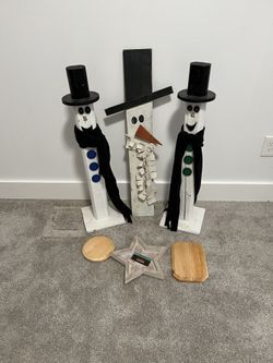 Wooden Snowmen