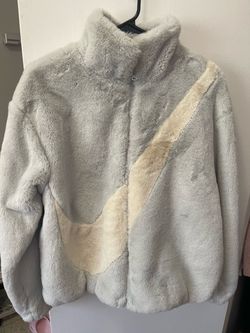 Nike Gray Faux Fur Jacket – Size S