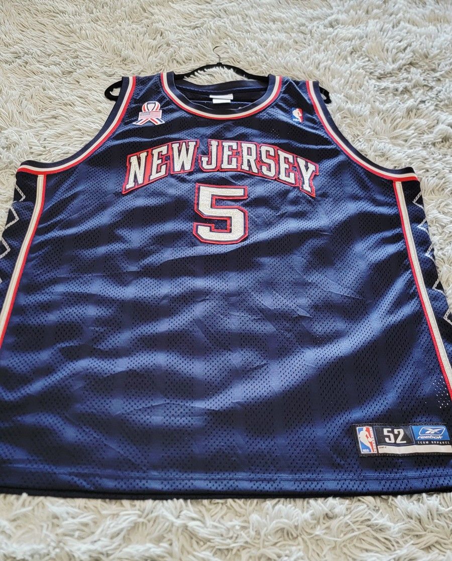 Size 52 Reebok Authentic JASON KIDD #5 New Jersey Nets Jersey.