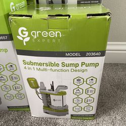Green Expert 1.5HP Submersible Sump Pump 5500GPH High Flow 25FT Power Cord Manual Automatic Adjustable Float Switch Powerful Drainage System Remove Wa