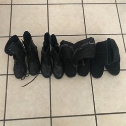 Lots Of Black Boots Size 6.5 All For $5
