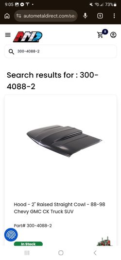 88-98 Silverado GMC 2" Cowl hood
