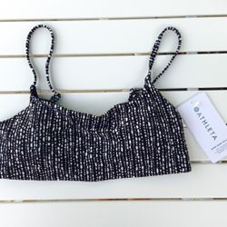 NWT Athleta scoop black and white bikini top a-c size medium 