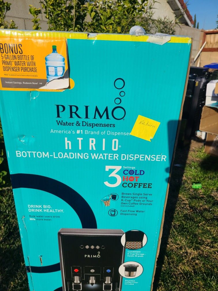 Primo hTRIO Water Dispenser with K-Cup Single Coffee Brewing, Bottom Loading