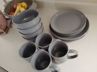 Gray Ceramic Dinnerware Set