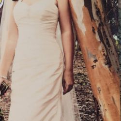 Wedding Dress W/ Veil - $80.00