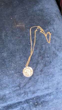 Avon gold tone coin necklace, Warrior Eagle