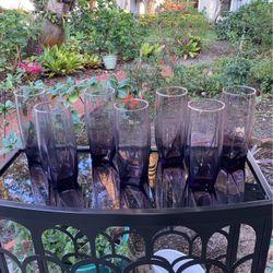 Set Of 7 -VTG Libbey   Purple Glasses