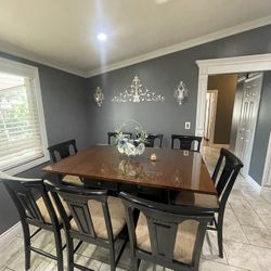 Black/Cherry 16 Pc. Dining Table Set Solid Wood